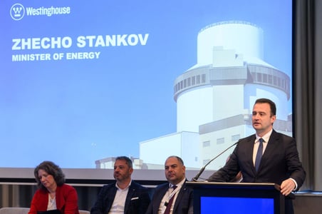 Zhecho Stankov, Bulgaria’s Minister of Energy, spoke at the supplier symposium in Sofia on April 29, 2025.